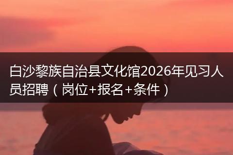白沙黎族自治县文化馆2026年见习人员招聘（岗位+报名+条件）