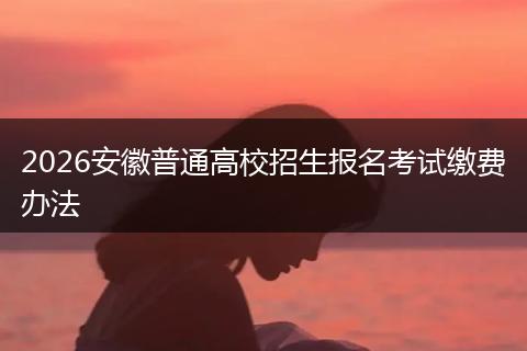 2026安徽普通高校招生报名考试缴费办法