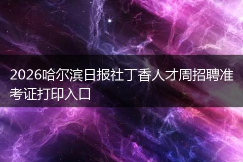 2026哈尔滨日报社丁香人才周招聘准考证打印入口