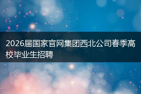 2026届国家官网集团西北公司春季高校毕业生招聘