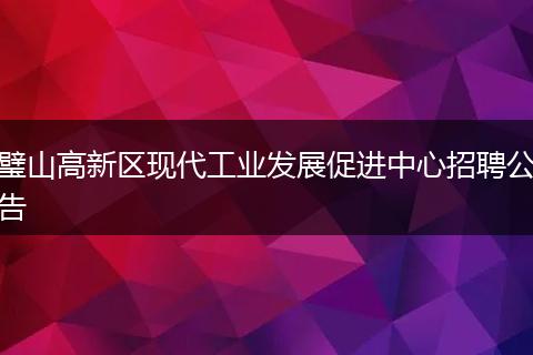璧山高新区现代工业发展促进中心招聘公告