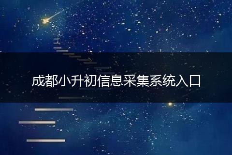 成都小升初信息采集系统入口