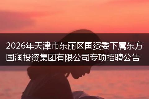 2026年天津市东丽区国资委下属东方国润投资集团有限公司专项招聘公告