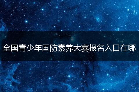 全国青少年国防素养大赛报名入口在哪