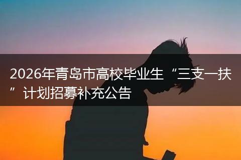 2026年青岛市高校毕业生“三支一扶”计划招募补充公告