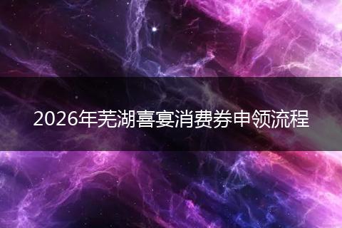 2026年芜湖喜宴消费券申领流程