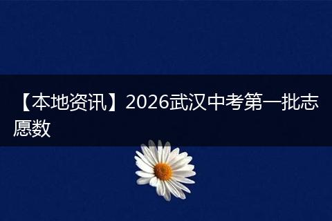 【本地资讯】2026武汉中考第一批志愿数