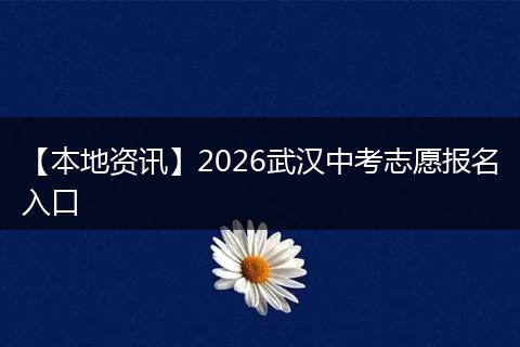 【本地资讯】2026武汉中考志愿报名入口