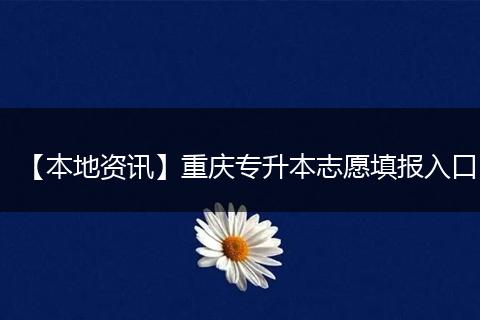 【本地资讯】重庆专升本志愿填报入口