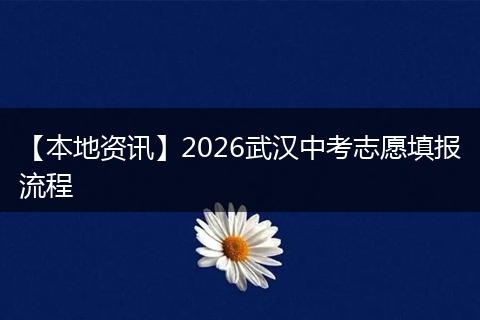 【本地资讯】2026武汉中考志愿填报流程
