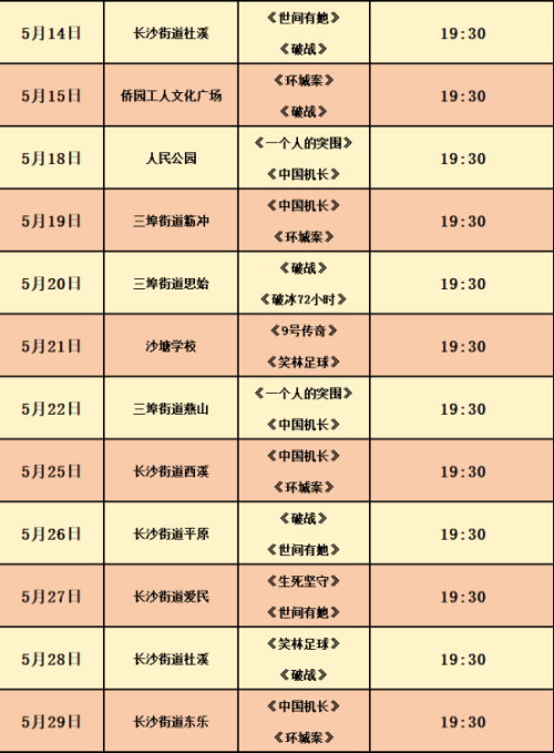 【本地资讯】开平市2026年5月农村公益电影排片