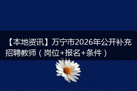 【本地资讯】万宁市2026年公开补充招聘教师（岗位+报名+条件）