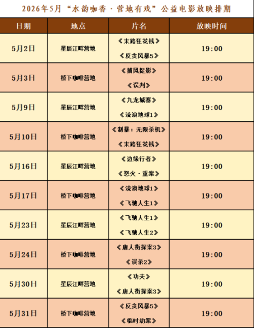 【本地资讯】开平市2026年5月农村公益电影排片