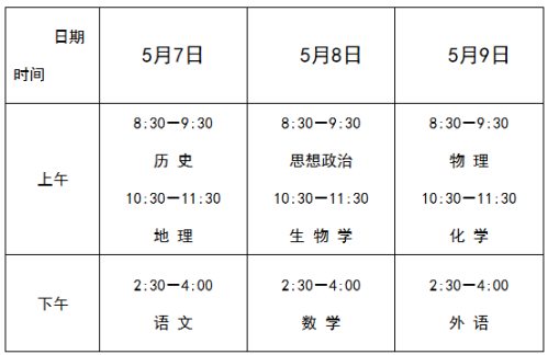 【本地资讯】2026年上半年河北省普通高中学业水平合格性考试时间表