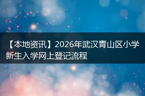 【本地资讯】2026年武汉青山区小学新生入学网上登记流程