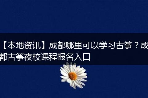 【本地资讯】成都哪里可以学习古筝？成都古筝夜校课程报名入口