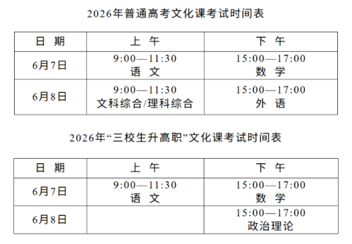 【本地资讯】2026年新疆三校生升高职考试时间安排