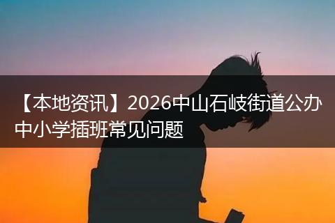 【本地资讯】2026中山石岐街道公办中小学插班常见问题