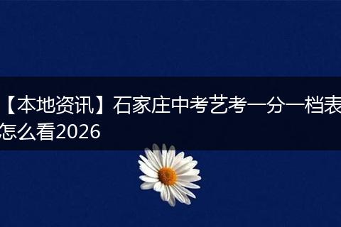 【本地资讯】石家庄中考艺考一分一档表怎么看2026