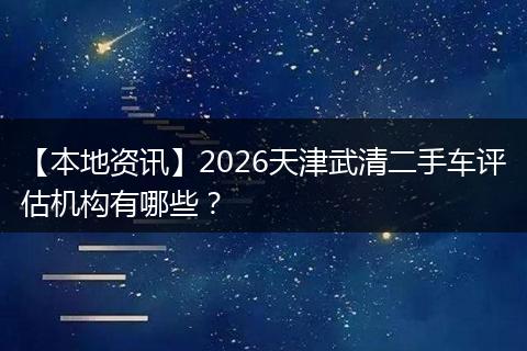 【本地资讯】2026天津武清二手车评估机构有哪些？