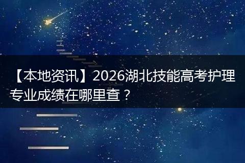 【本地资讯】2026湖北技能高考护理专业成绩在哪里查？
