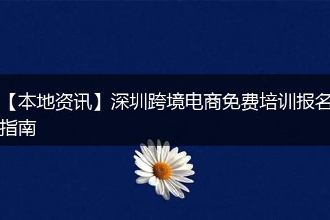 【本地资讯】深圳跨境电商免费培训报名指南