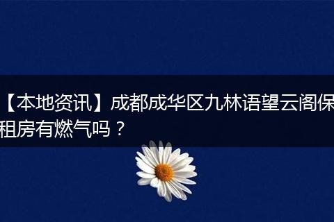 【本地资讯】成都成华区九林语望云阁保租房有燃气吗？