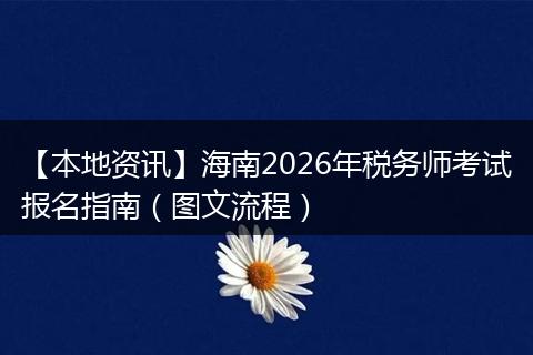 【本地资讯】海南2026年税务师考试报名指南（图文流程）