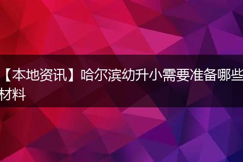 【本地资讯】哈尔滨幼升小需要准备哪些材料