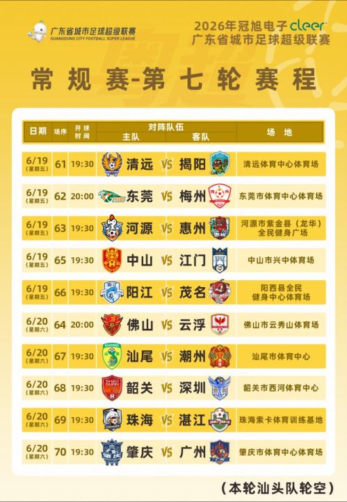 【本地资讯】2026粤超七轮比赛门票预约6月16日晚22点截止